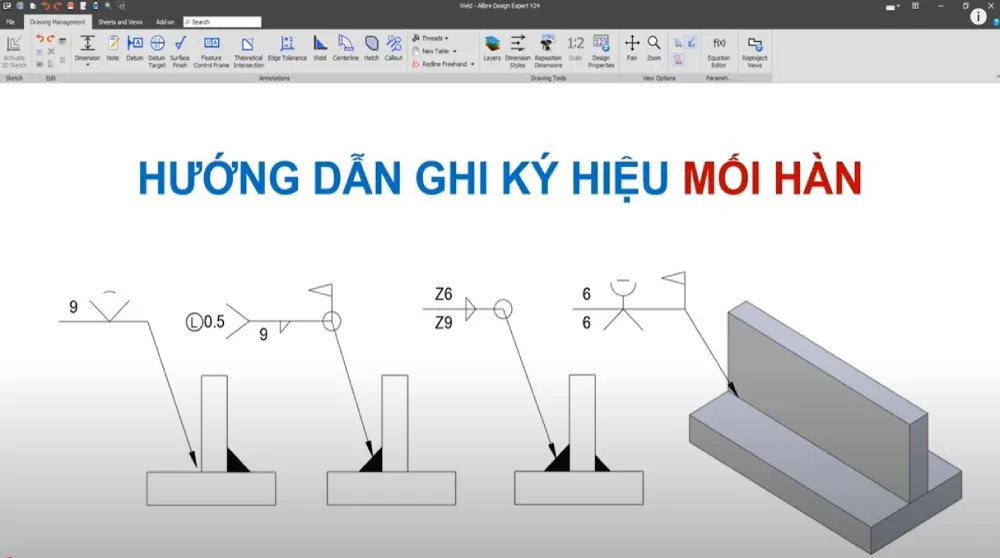Ký hiệu mối hàn trong bản vẽ CAD