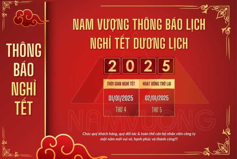 THÔNG BÁO LỊCH NGHỈ TẾT DƯƠNG LỊCH 2025