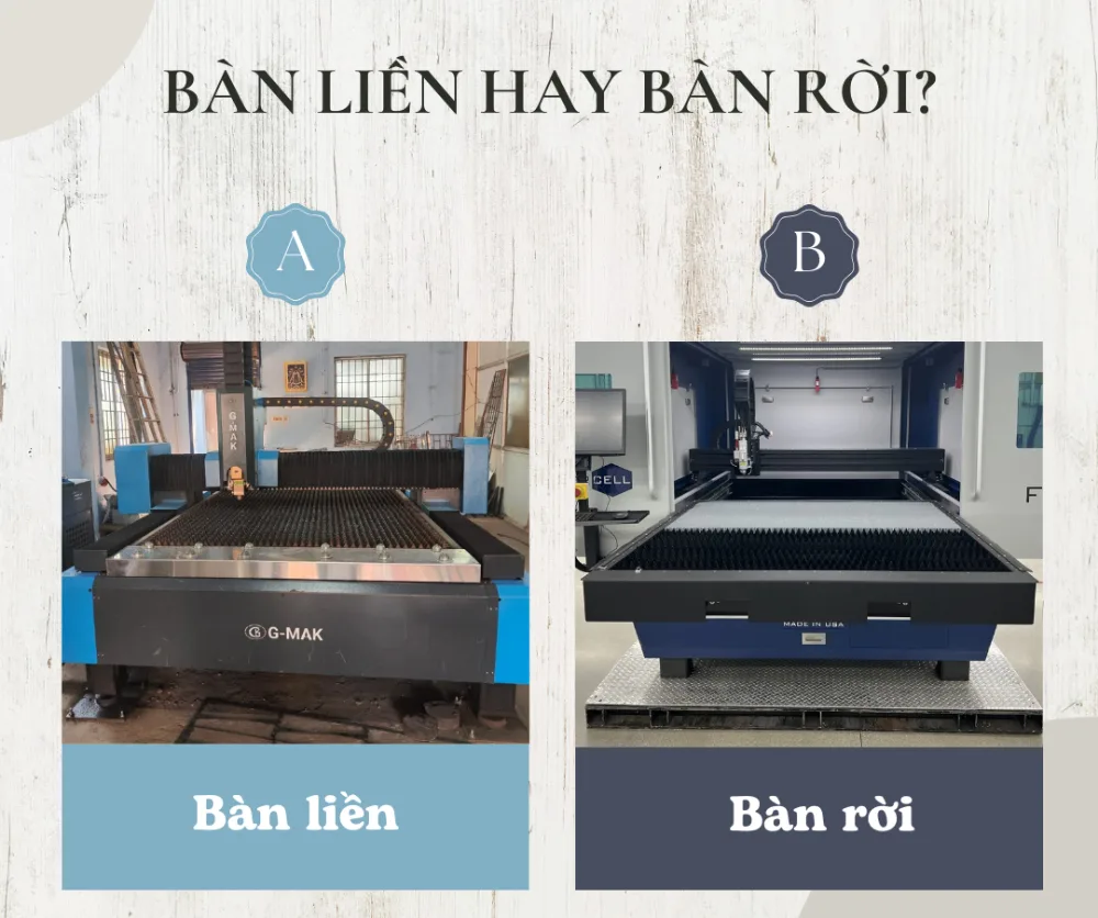So sánh bàn rời và bàn liền