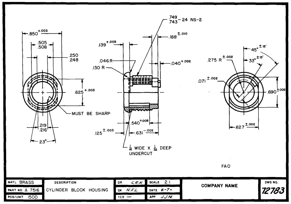Các loại bản vẽ cơ khí được sử dụng phổ biến